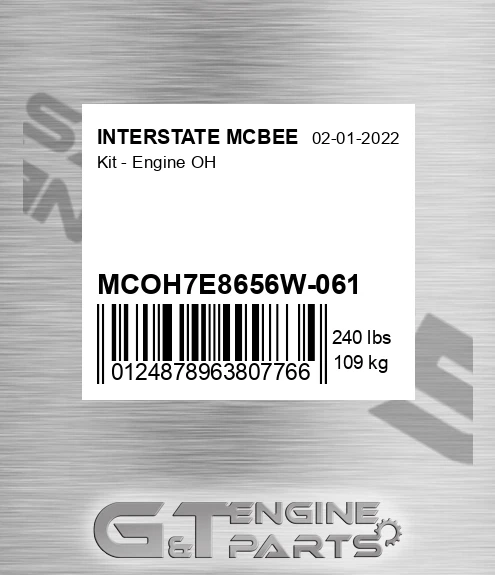 MCOH7E8656W-061 Kit - Engine Oh
