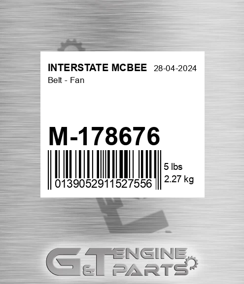 M-178676 Belt - Fan for INTERSTATE MCBEE