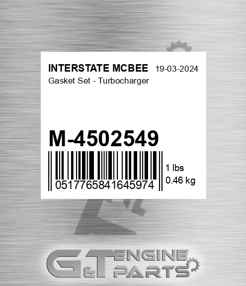 M-4502549 Gasket Set - Turbocharger
