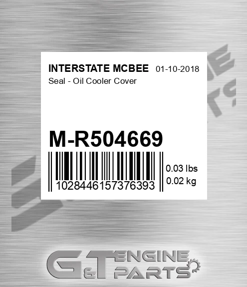 M-R504669 Seal - Oil Cooler Cover