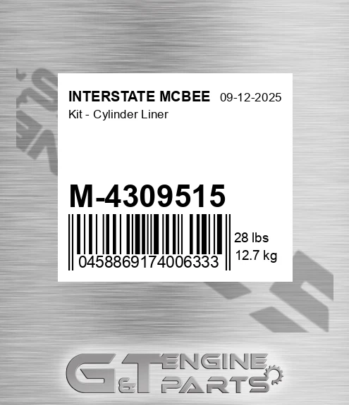 M-4309515 Kit - Cylinder Liner