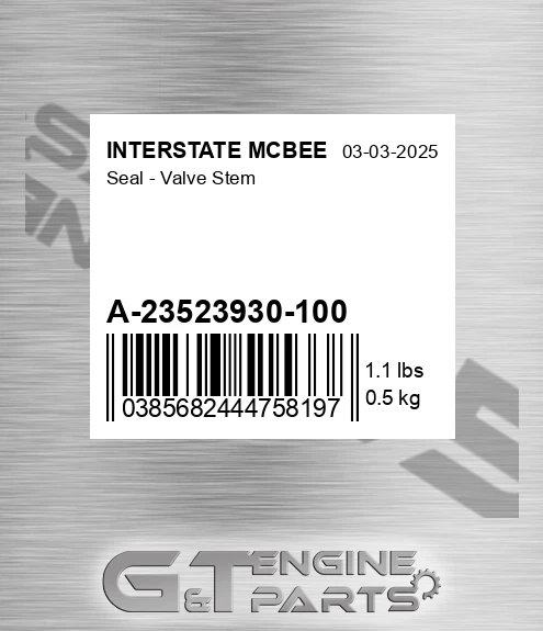 A-23523930-100 Seal - Valve Stem for INTERSTATE MCBEE