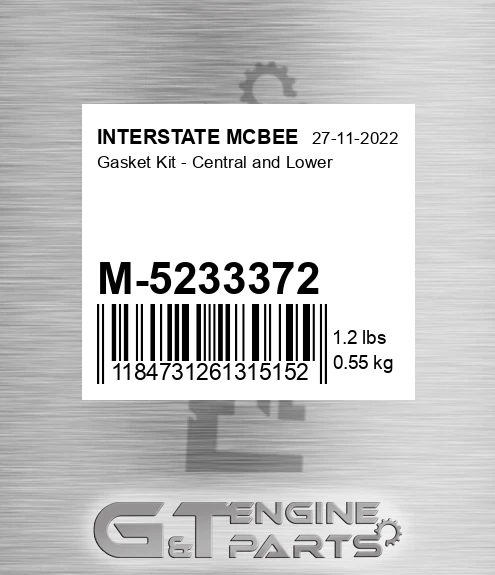 M-5233372 Gasket Kit - Central And Lower