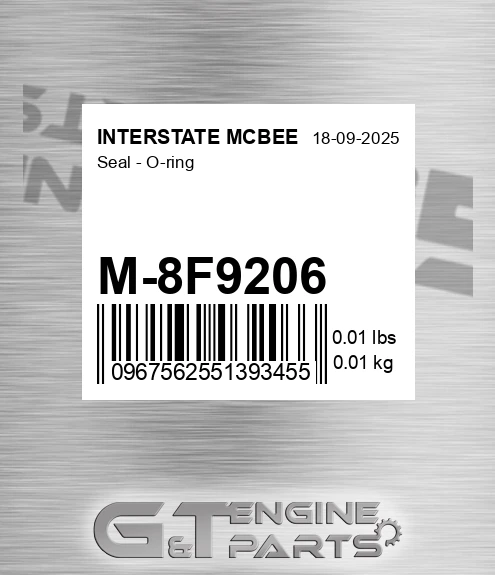 M-8F9206 Seal - O-ring for INTERSTATE MCBEE