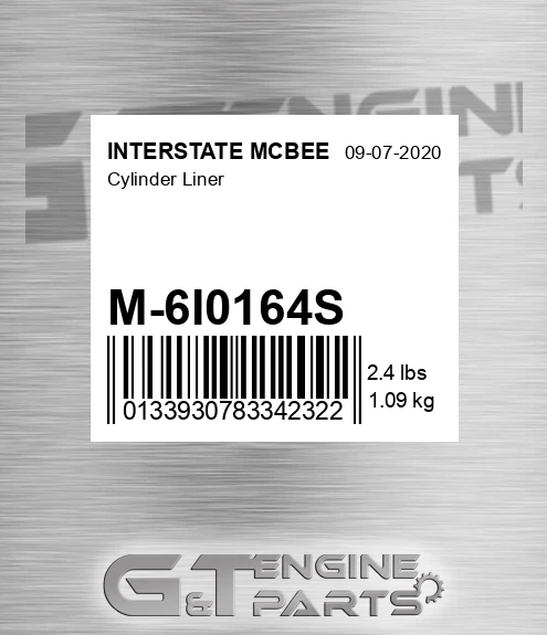 M-6I0164S Cylinder Liner for INTERSTATE MCBEE