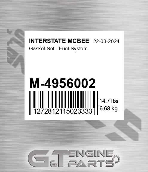 M-4956002 Gasket Set - Fuel System