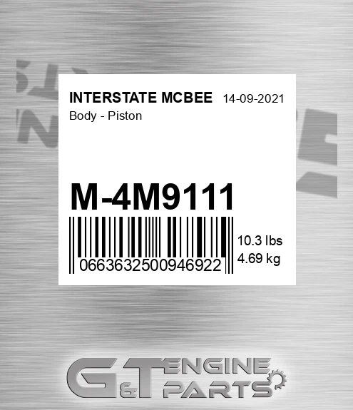 M-4M9111 Body - Piston for INTERSTATE MCBEE