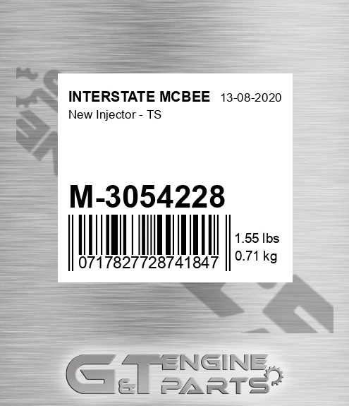 M-3054228 New Injector - Ts for INTERSTATE MCBEE