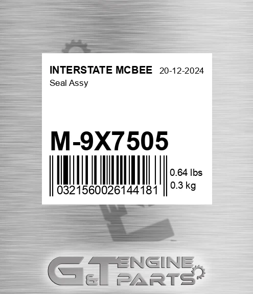 M-9X7505 Seal Assy for INTERSTATE MCBEE