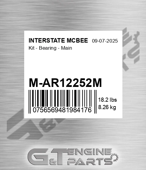 M-AR12252M Kit - Bearing - Main