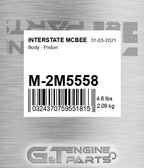M-2M5558 Body - Piston for INTERSTATE MCBEE