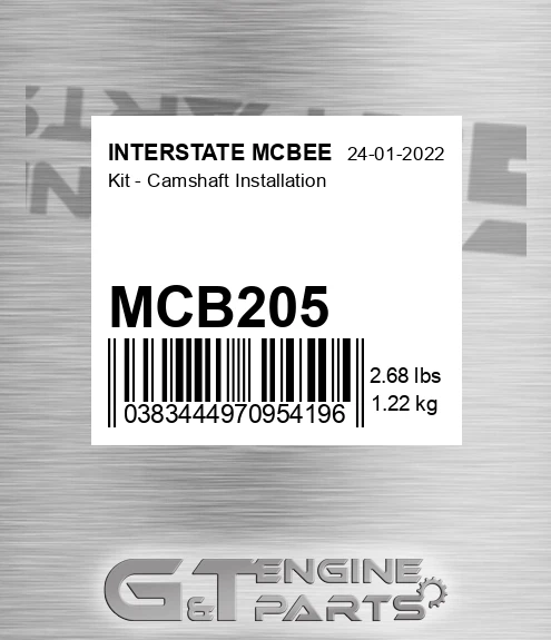 MCB205 INTERSTATE MCBEE Kit - Camshaft Installation
