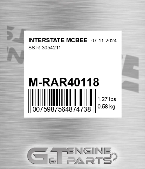 M-RAR40118 Ss:r-3054211 for INTERSTATE MCBEE