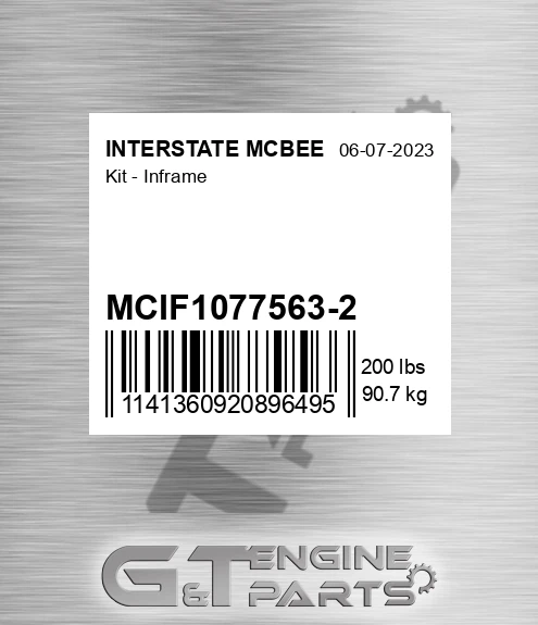 MCIF1077563-2 Kit - Inframe for INTERSTATE MCBEE