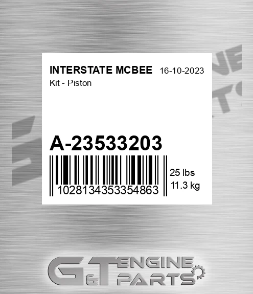 A-23533203 Kit - Piston for INTERSTATE MCBEE