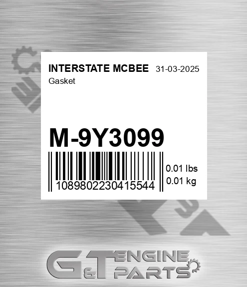 M-9Y3099 Gasket for INTERSTATE MCBEE