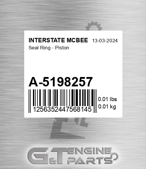 A-5198257 Seal Ring - Piston for INTERSTATE MCBEE