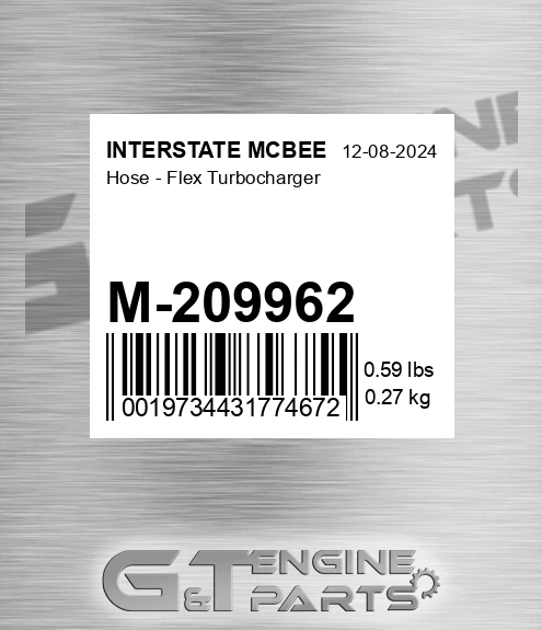M-209962 Hose - Flex Turbocharger