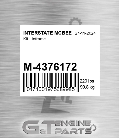 M-4376172 Kit - Inframe for INTERSTATE MCBEE