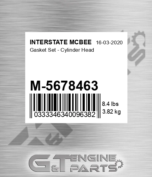 M-5678463 Gasket Set - Cylinder Head