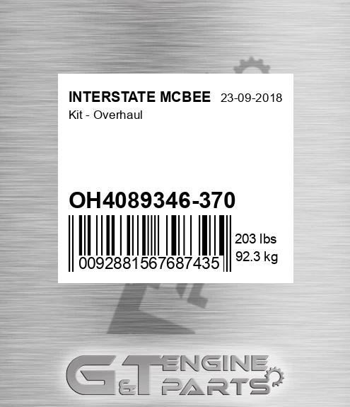 OH4089346-370 Kit - Overhaul