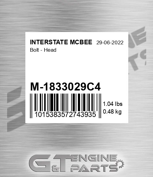 M-1833029C4 Bolt - Head