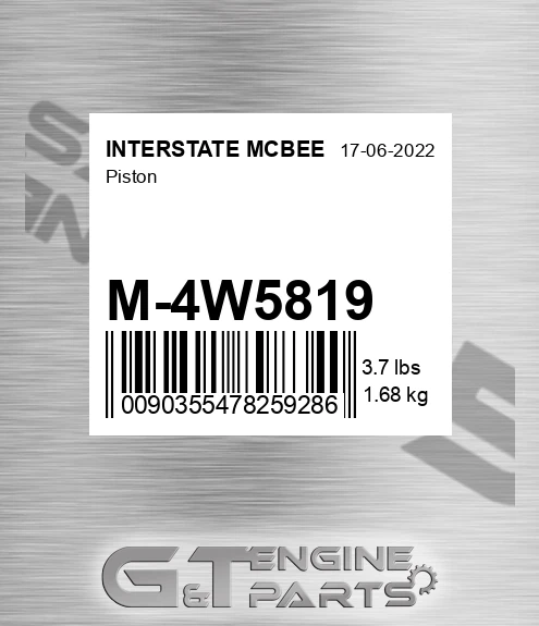 M-4W5819 Piston for INTERSTATE MCBEE