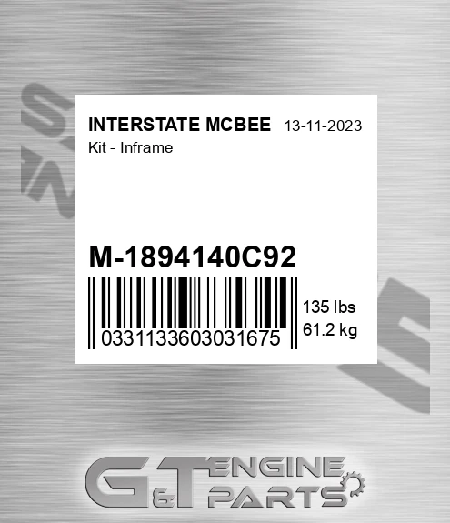 M-1894140C92 Kit - Inframe for INTERSTATE MCBEE