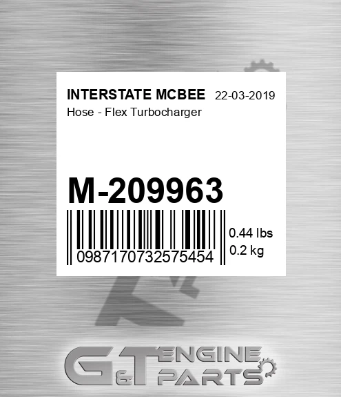 M-209963 Hose - Flex Turbocharger