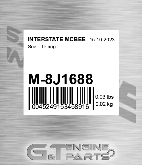 M-8J1688 Seal - O-ring for INTERSTATE MCBEE