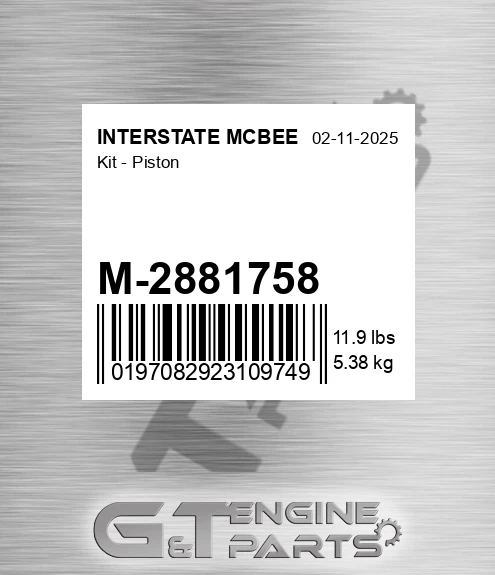 M-2881758 Kit - Piston for INTERSTATE MCBEE