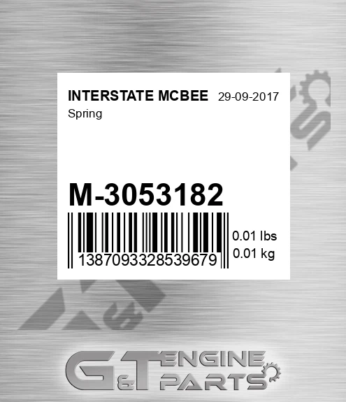 M-3053182 Spring for INTERSTATE MCBEE
