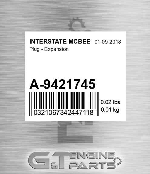A-9421745 Plug - Expansion