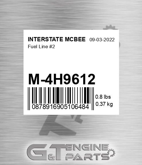 M-4H9612 Fuel Line #2 for INTERSTATE MCBEE