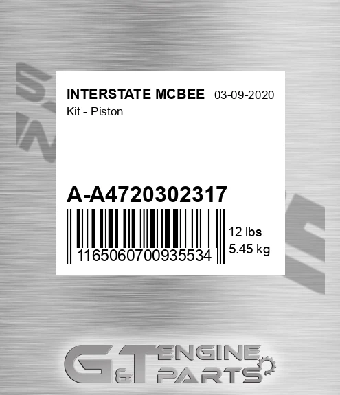 A-A4720302317 Kit - Piston for INTERSTATE MCBEE