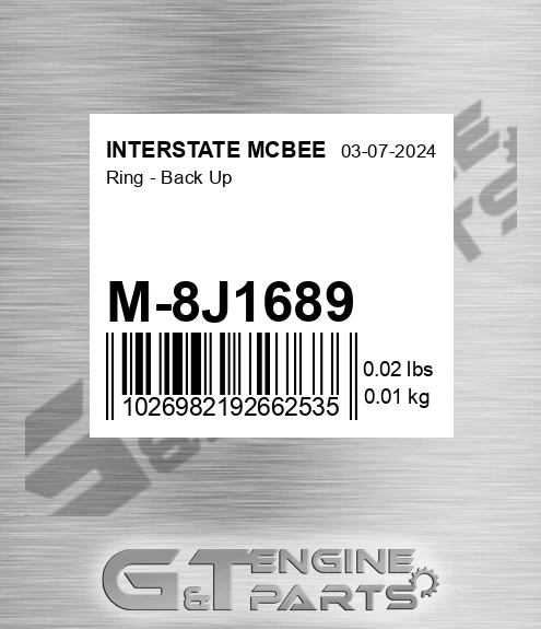 M-8J1689 Ring - Back Up for INTERSTATE MCBEE