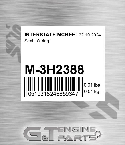 M-3H2388 Seal - O-ring for INTERSTATE MCBEE