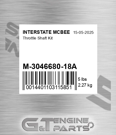 M-3046680-18A Throttle Shaft Kit for INTERSTATE MCBEE