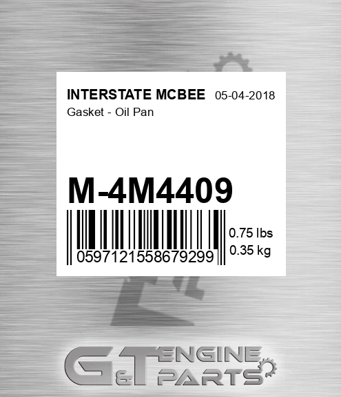 M-4M4409 Gasket - Oil Pan for INTERSTATE MCBEE