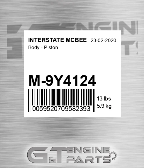 M-9Y4124 Body - Piston for INTERSTATE MCBEE