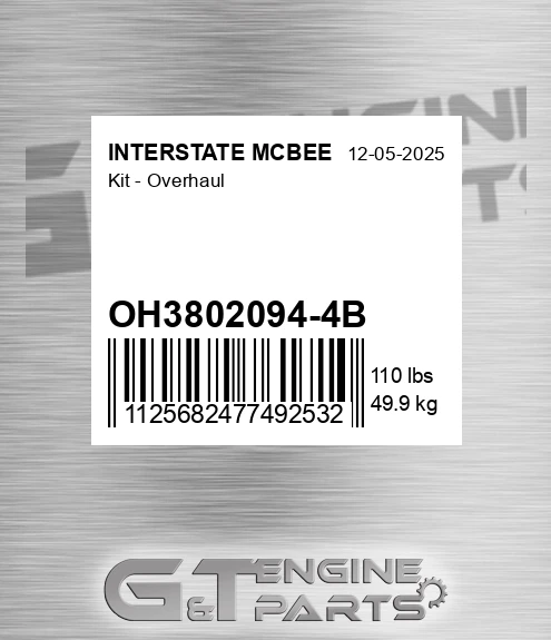 OH3802094-4B Kit - Overhaul for INTERSTATE MCBEE