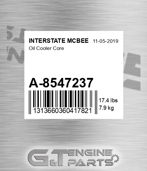 A-8547237 Oil Cooler Core