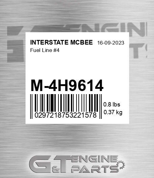 M-4H9614 Fuel Line #4 for INTERSTATE MCBEE