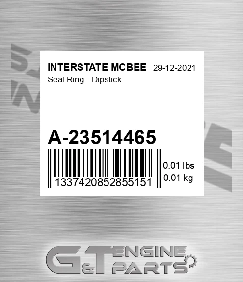A-23514465 Seal Ring - Dipstick for INTERSTATE MCBEE