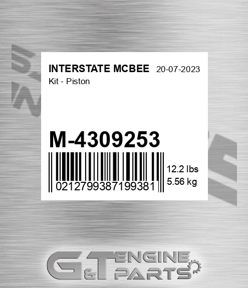 M-4309253 Kit - Piston for INTERSTATE MCBEE