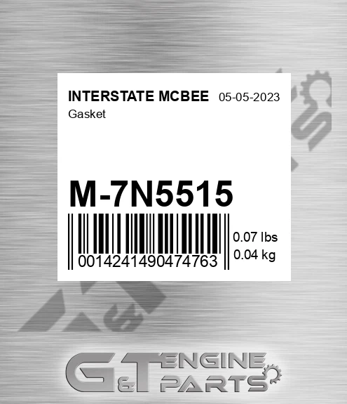 M-7N5515 Gasket for INTERSTATE MCBEE