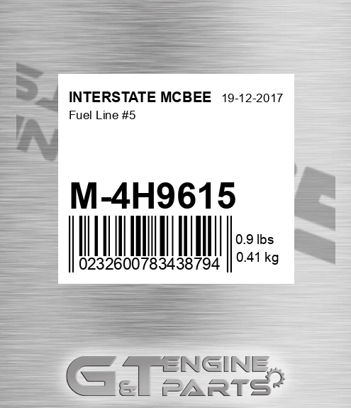 M-4H9615 Fuel Line #5 for INTERSTATE MCBEE