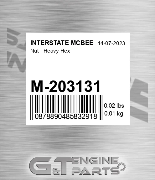 M-203131 Nut - Heavy Hex