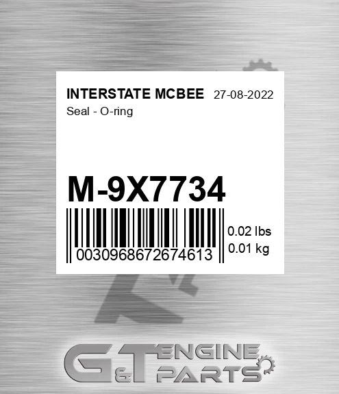 M-9X7734 Seal - O-ring for INTERSTATE MCBEE