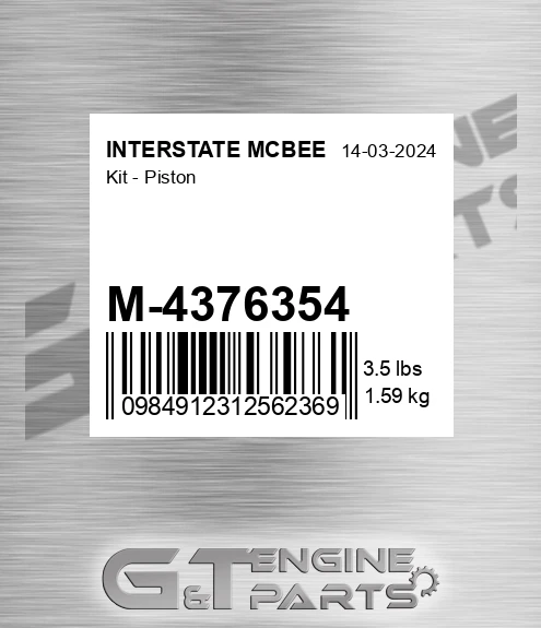 M-4376354 Kit - Piston for INTERSTATE MCBEE